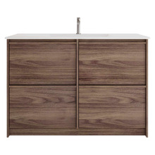 Malie 1200mm Notaio Walnut Freestanding Single Vanity with Ceramic Countertop